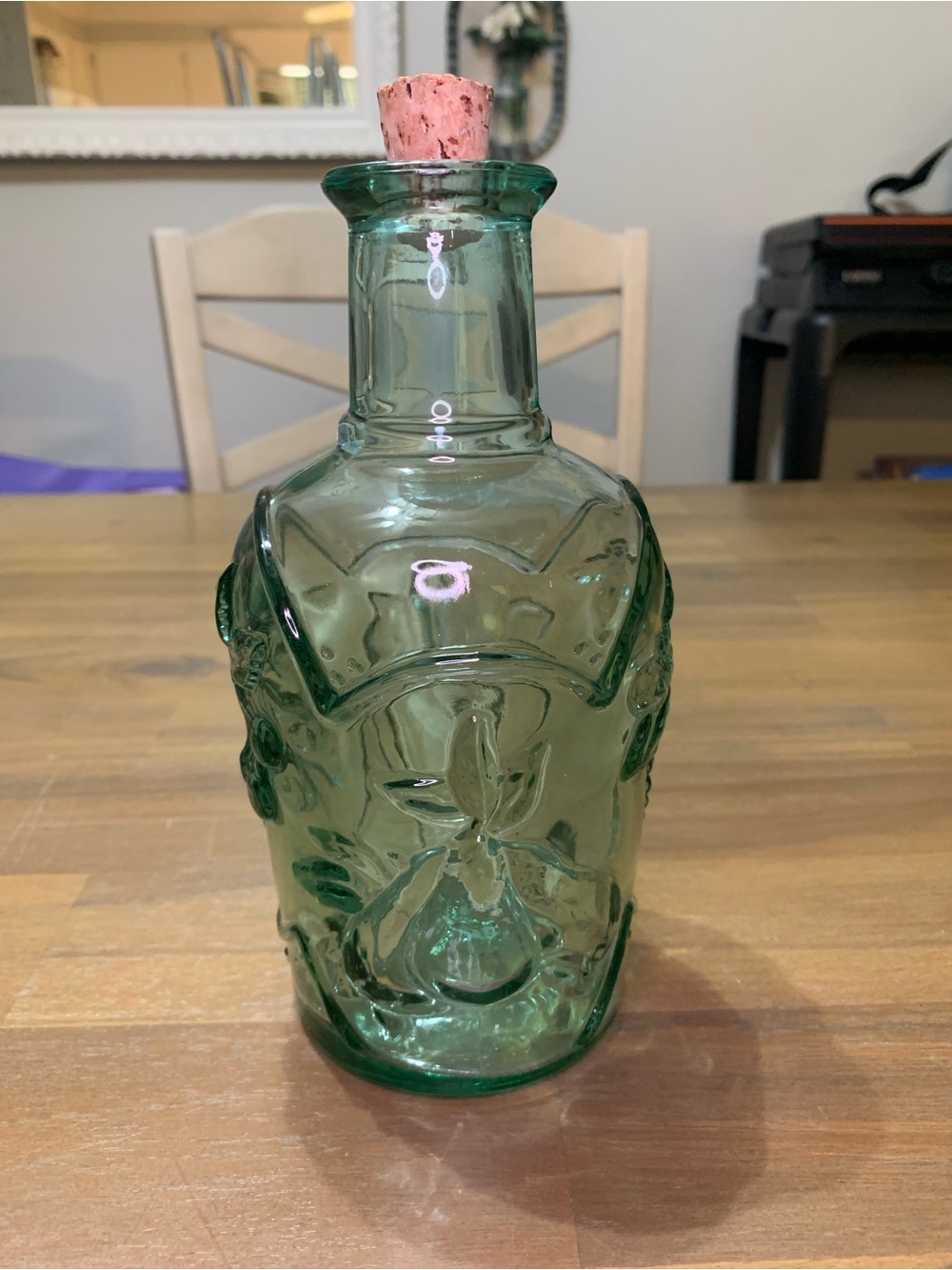 Vintage Libbey Embossed Green Bottle